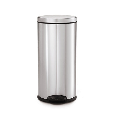 studio 30 litre round step can. brushed stainless steel